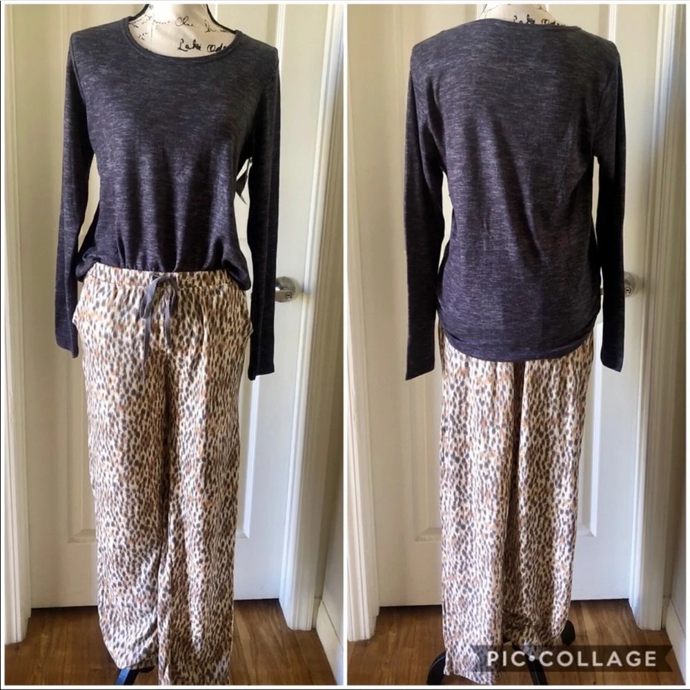 Rene Rofe Animal Print Lounge Pajamas size Medium